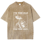 Unisex Turtle I Quit Meme Energy Printed Washed Tee