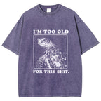 Unisex Turtle I Quit Meme Energy Printed Washed Tee
