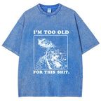 Unisex Turtle I Quit Meme Energy Printed Washed Tee