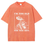 Unisex Turtle I Quit Meme Energy Printed Washed Tee