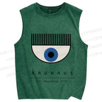 Unisex Bauhaus Eye Printed Washed Tank Top