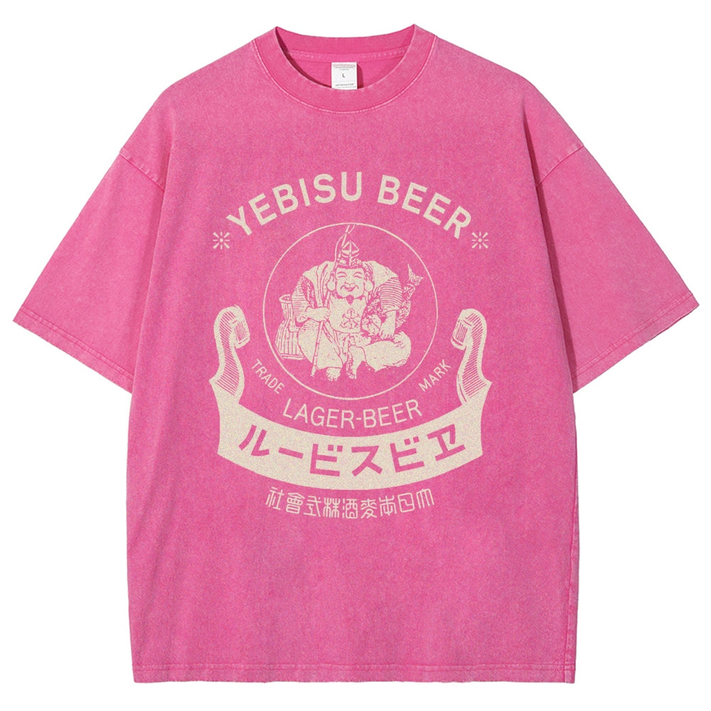 Yebisu Beer Vintage Wash Japanese Design T-Shirt