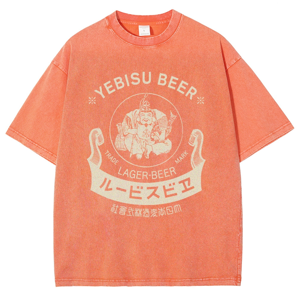 Yebisu Beer Vintage Wash Japanese Design T-Shirt