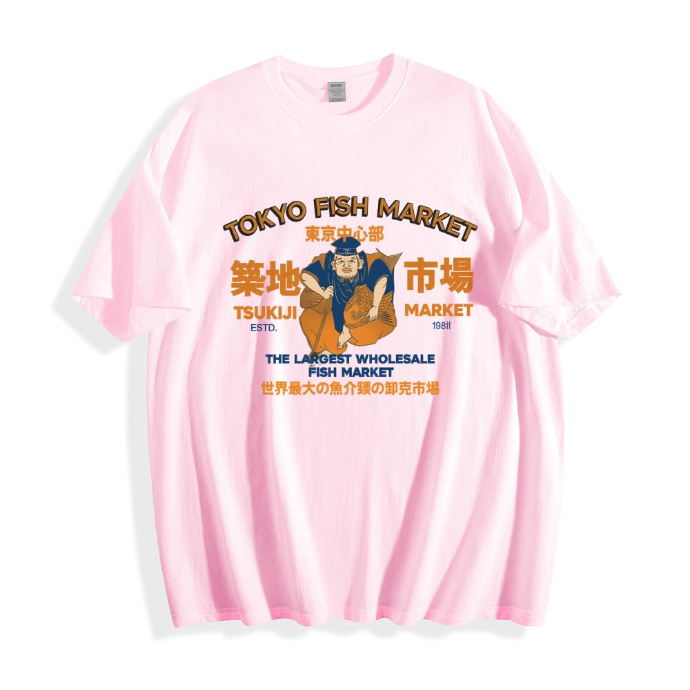 Tokyo Tsukiji Market Cotton casual T-shirt