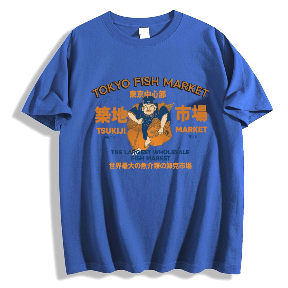 Tokyo Tsukiji Market Cotton casual T-shirt