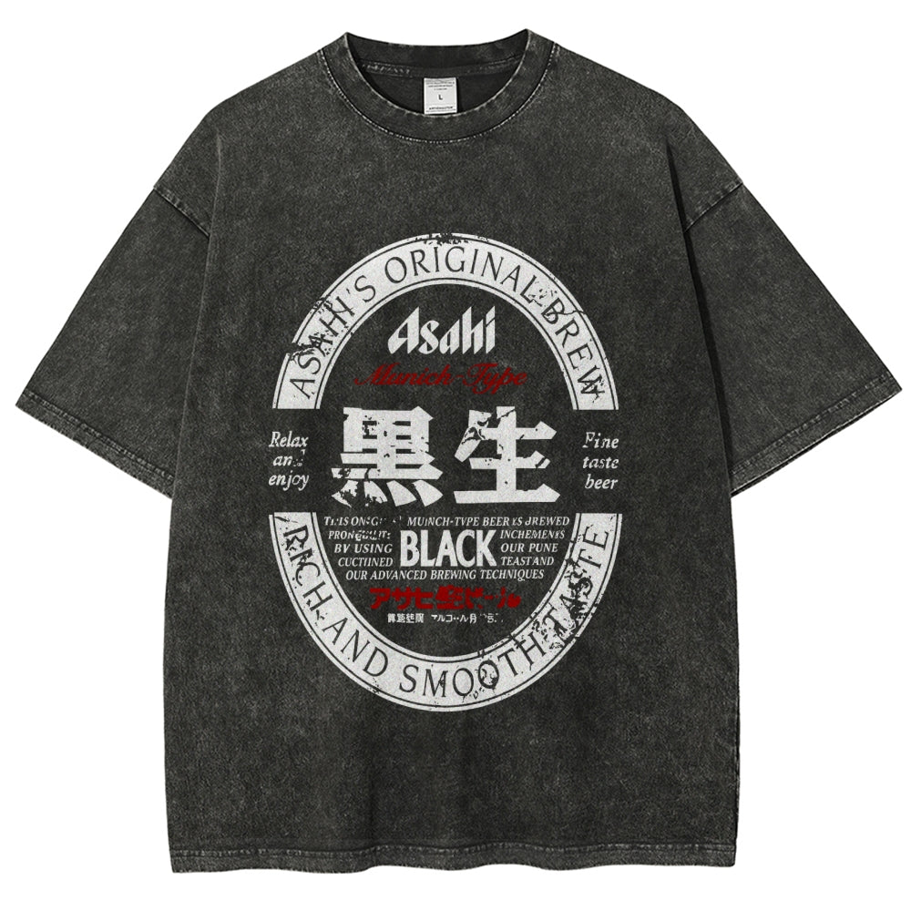 Japanese Dark Beer Vintage Washed T-shirt