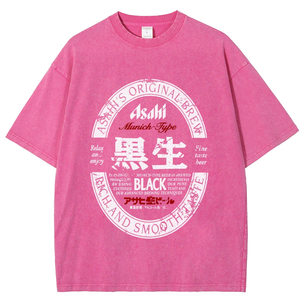 Japanese Dark Beer Vintage Washed T-shirt