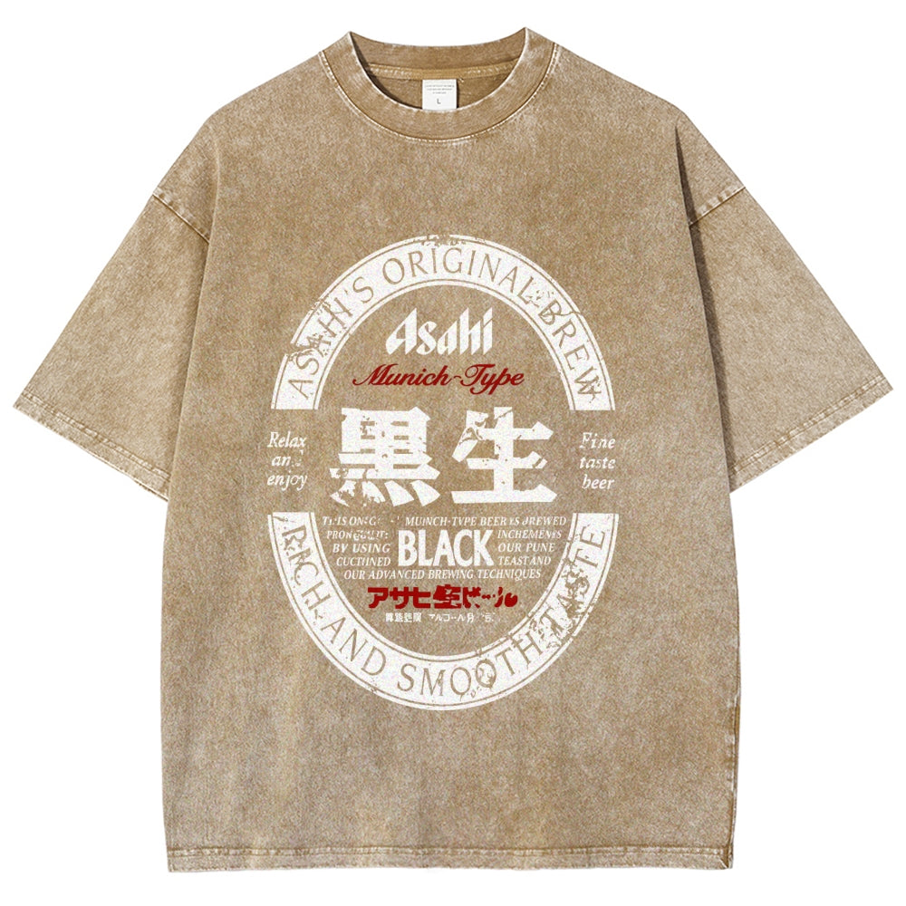 Japanese Dark Beer Vintage Washed T-shirt