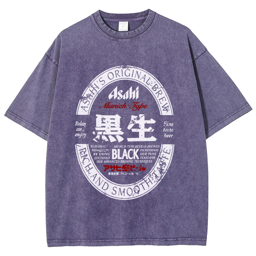 Japanese Dark Beer Vintage Washed T-shirt