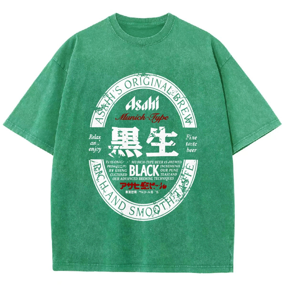 Japanese Dark Beer Vintage Washed T-shirt