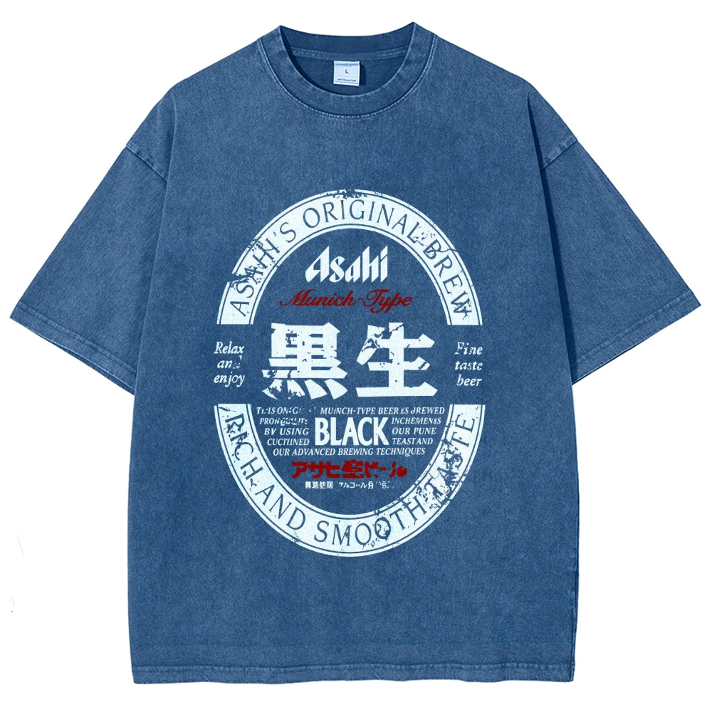 Japanese Dark Beer Vintage Washed T-shirt