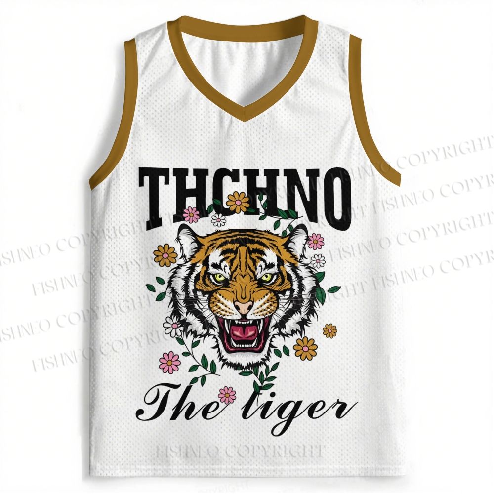 Flowers Tiger Printed Jersey Tank