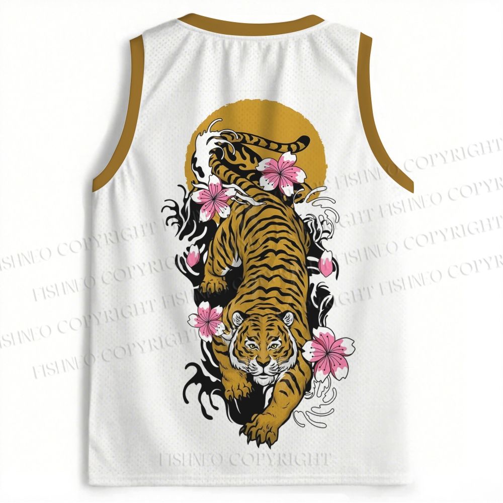 Flowers Tiger Printed Jersey Tank