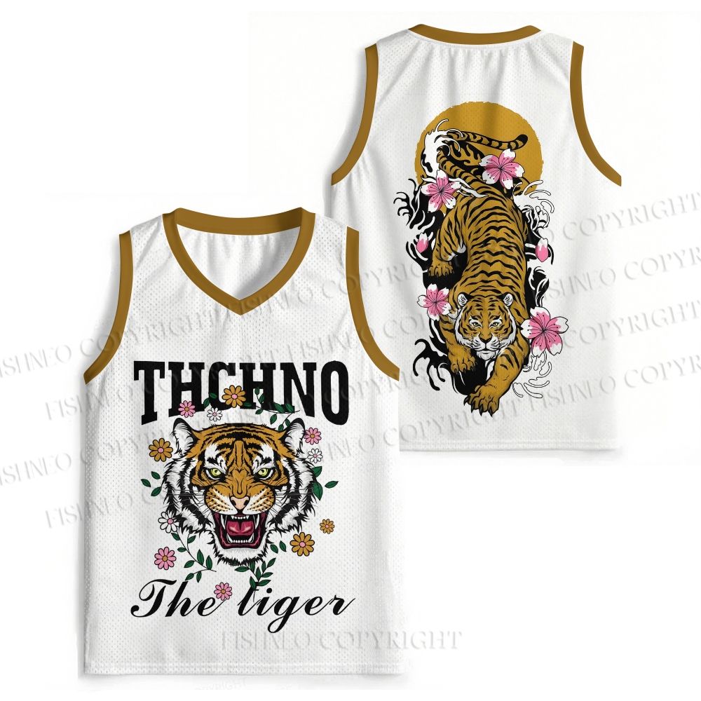 Flowers Tiger Printed Jersey Tank