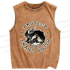 Unisex Pride Protect Trans Youth Opossum Printed Washed Tank Top