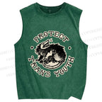 Unisex Pride Protect Trans Youth Opossum Printed Washed Tank Top