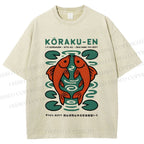 Unisex Korakuen Garden Fish Printed Washed Tee