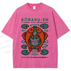 Unisex Korakuen Garden Fish Printed Washed Tee