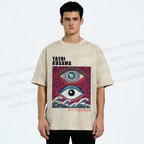 Unisex Yayoi Kusama Wave Eyes Printed Washed Tee