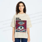 Unisex Yayoi Kusama Wave Eyes Printed Washed Tee