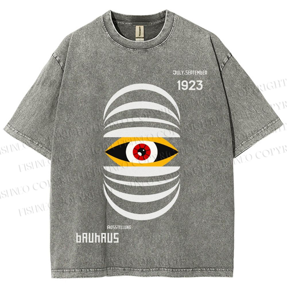 Unisex Bauhaus Eyes Printed Washed Tee