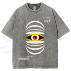 Unisex Bauhaus Eyes Printed Washed Tee