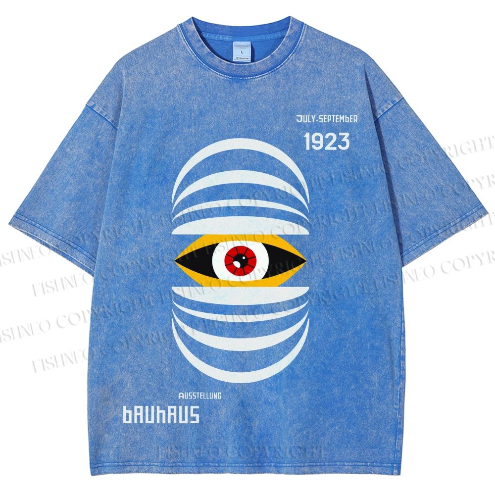 Unisex Bauhaus Eyes Printed Washed Tee