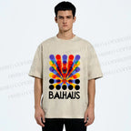 Unisex Bauhaus Endless Circles Printed Washed Tee