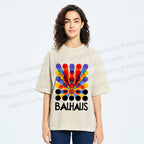 Unisex Bauhaus Endless Circles Printed Washed Tee