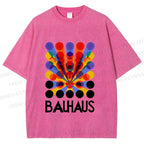 Unisex Bauhaus Endless Circles Printed Washed Tee