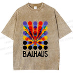 Unisex Bauhaus Endless Circles Printed Washed Tee