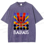 Unisex Bauhaus Endless Circles Printed Washed Tee