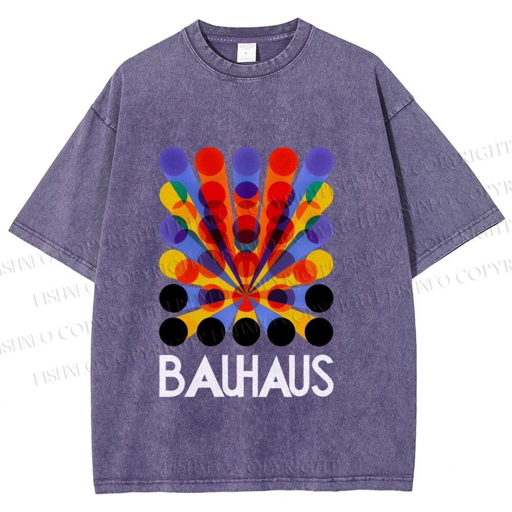 Unisex Bauhaus Endless Circles Printed Washed Tee