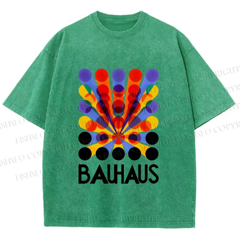 Unisex Bauhaus Endless Circles Printed Washed Tee