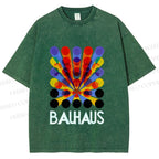 Unisex Bauhaus Endless Circles Printed Washed Tee