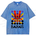 Unisex Bauhaus Endless Circles Printed Washed Tee