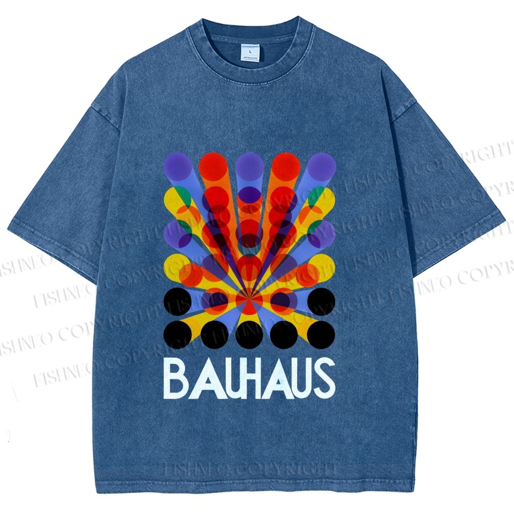 Unisex Bauhaus Endless Circles Printed Washed Tee