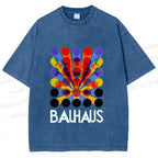 Unisex Bauhaus Endless Circles Printed Washed Tee