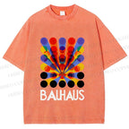 Unisex Bauhaus Endless Circles Printed Washed Tee