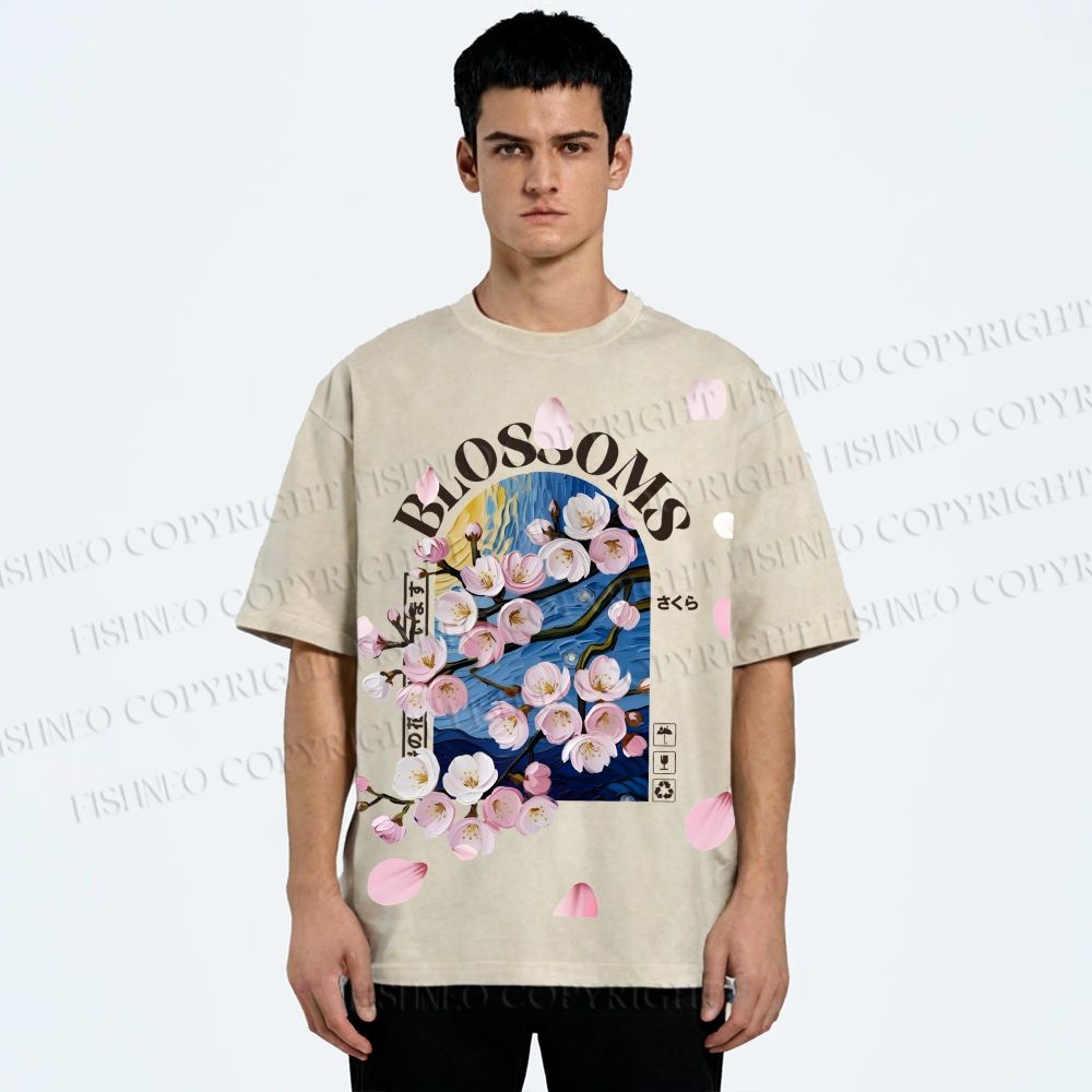 Unisex Kawaii Peach Aesthetic Printed Washed Tee