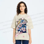 Unisex Kawaii Peach Aesthetic Printed Washed Tee