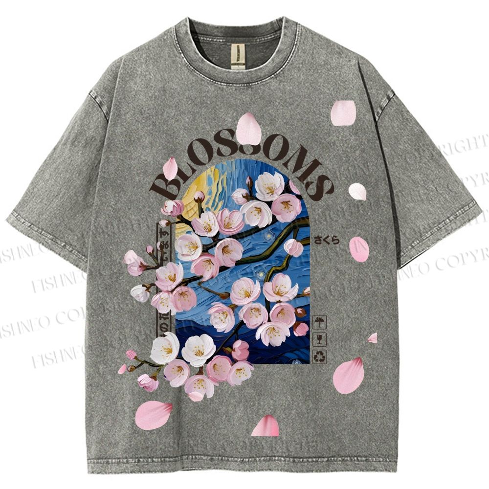 Unisex Kawaii Peach Aesthetic Printed Washed Tee