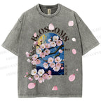Unisex Kawaii Peach Aesthetic Printed Washed Tee