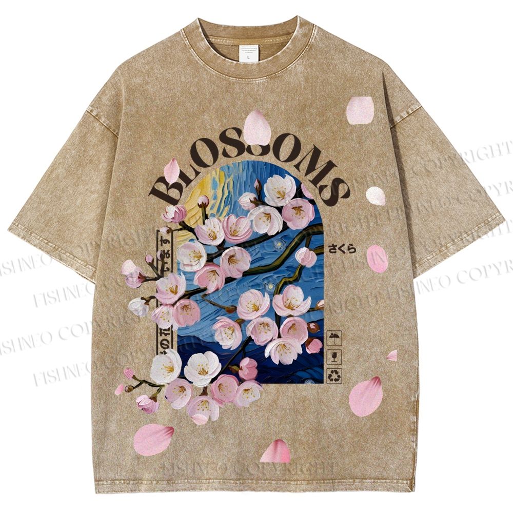 Unisex Kawaii Peach Aesthetic Printed Washed Tee