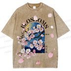 Unisex Kawaii Peach Aesthetic Printed Washed Tee