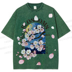 Unisex Kawaii Peach Aesthetic Printed Washed Tee