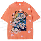 Unisex Kawaii Peach Aesthetic Printed Washed Tee
