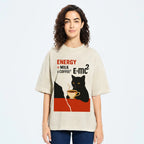 Unisex Cat Coffee Energy Formula Vintage Washed T-Shirt