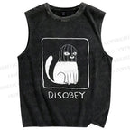 Unisex Disobey Printed Washed Tank Top