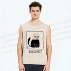 Unisex Disobey Printed Washed Tank Top